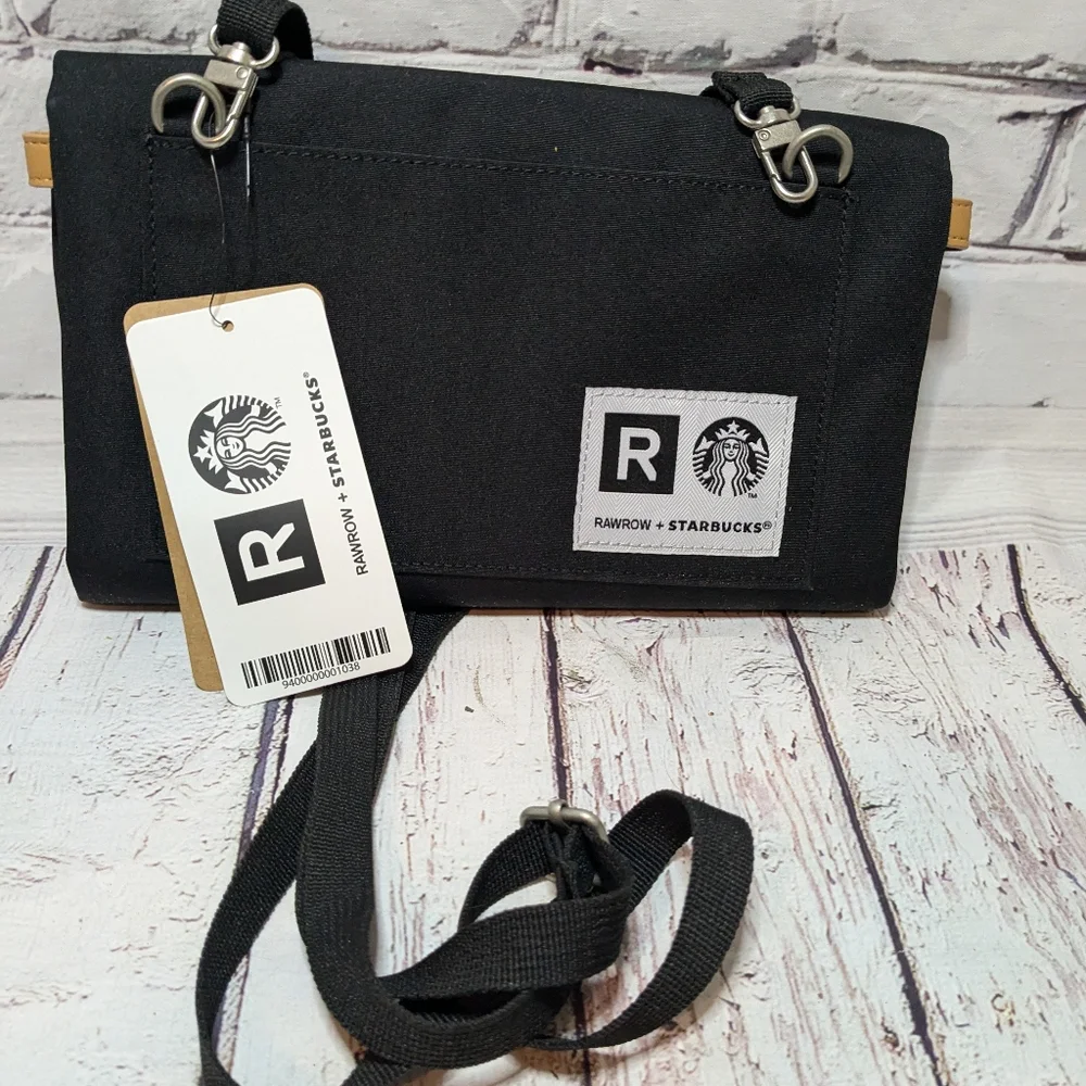 Starbucks‎ Rawrow Black Changeable Purse Crossbody Canvas Bag Recycled Materials